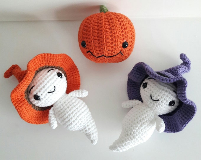 Amigurumi halloween decorations,pumpkin decorations,autumn decorations,Halloween Witch Ghost,pumpkin Table decorations,Halloween gifts