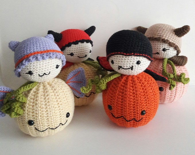Amigurumi halloween pumpkin decor,Bat, Devil,Vampire,Amigurumi,Table decorations,Kids halloween toy,Autumn gift,Halloween pumpkin gifts