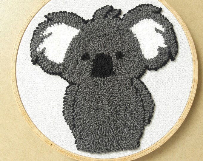 Koala Punch Neddle wall hangings embroidery Nursery wall decor craft room decor Wall DecorAnimal theme Babyshower Baby Room Decors gift
