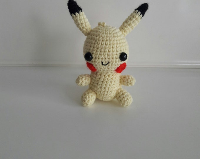 Amigurumi Pokemon Pikachu  Amigurumi Keychain Handmade Stuffed Toys Woodland animals toy kids gift Crochet baby gift amigurumi animal toy