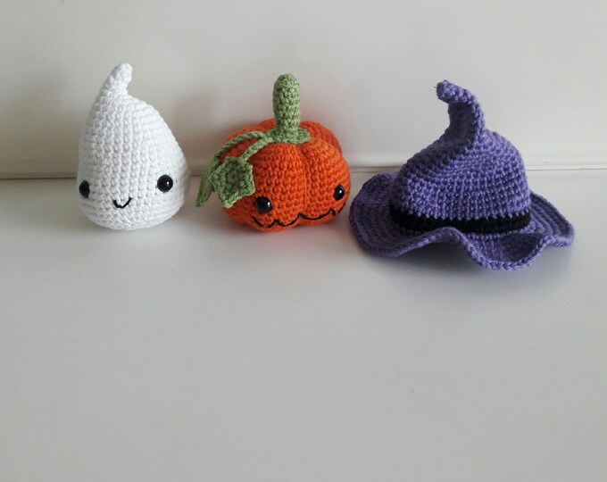 Amigurumi halloween decorations,pumpkin decorations,autumn decorations,Halloween Witch Ghost,pumpkin Table decorations,Halloween gifts