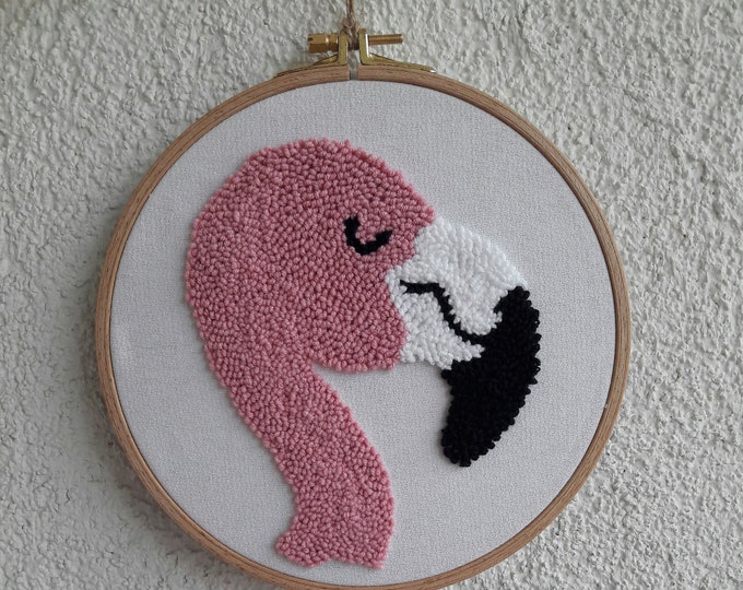 Flamingo Punch Neddle wall hangings embroidery Nursery wall decor craft room decor Wall DecorAnimal theme Babyshower Baby Room Decors gift