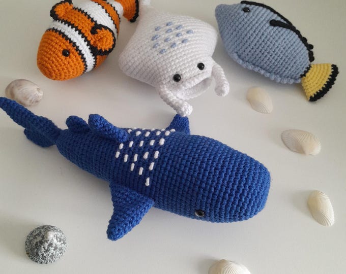 Amigurumi Crochet Sea Animal Set – Ocean Nursery Decor