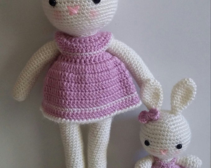 Baby amigurumi crochet bunny and crochet toy for a newborn or child gift Handmade Gift for Nursery decor Woodland animals Amigurumi Rabbit