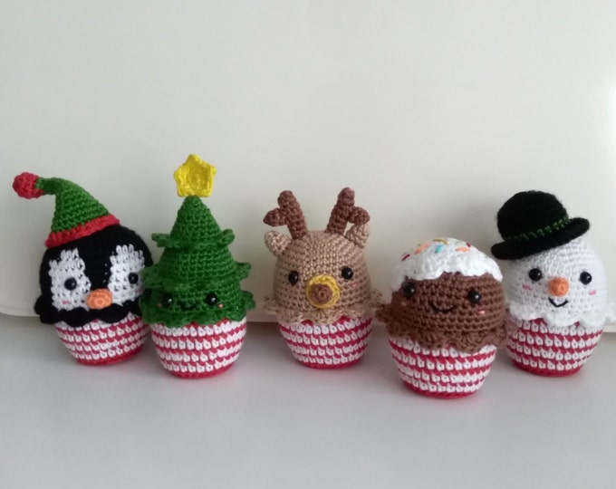 Amigurumi Cupcakes Christmas Cupcakes Handmade Stuffed Toys Gift for Nursery decor toy for Preemie kids gift baby gift amigurumi animal toy