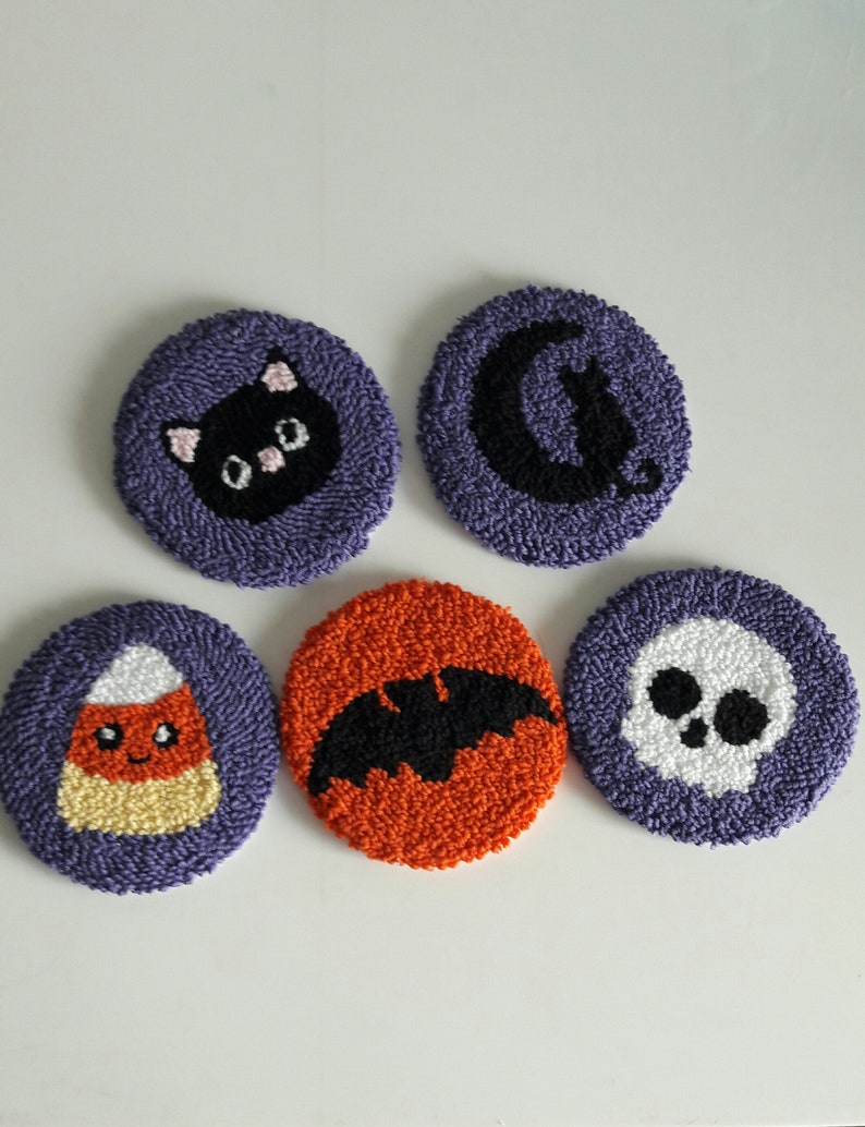 Halloween Punch Needle Stickerei Set - Schwarze Katze Design Für Anfänger & Heimdekoration