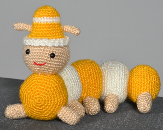 Amigurumi Caterpillar Stuffed Animal Toys Handmade Gifts Stuffed Toy Gift Nursery decor Woodland animals toy kids gift Crochet baby gift
