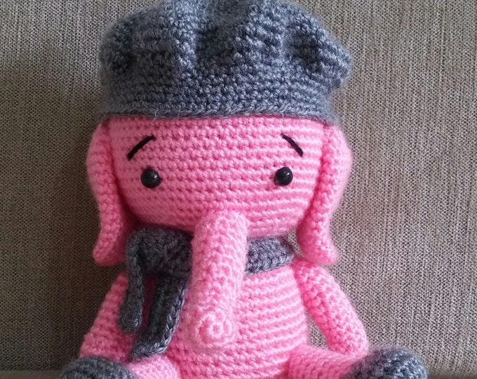 Amigurumi Elephant Amigurumi Doll Handmade Toys for Nursery decor Woodland animals toy for Preemie kids gift baby gift amigurumi animal toy
