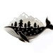 Silver Whale Enamel Pin (hard enamel pin lapel pin badge enamel jewelry cute whale pin jewelry mountains whale cloisonne backpack pins)