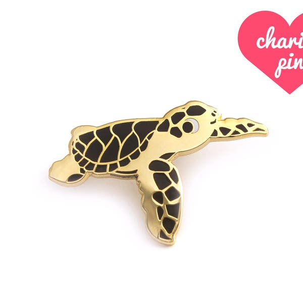 Hawksbill Turtle Enamel Pin (sea turtle pin hard enamel pin lapel pin badge jewelry cute turtle jewelry reptile pin cloisonne backpack pins)
