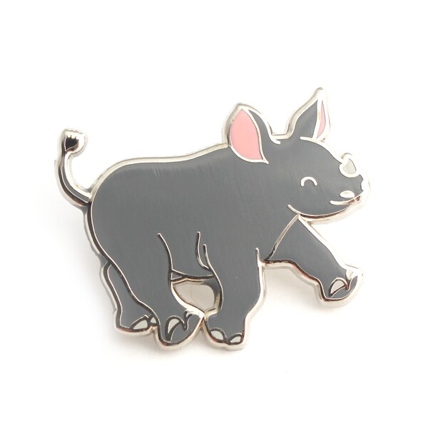 Black Rhino Enamel Pin (black rhino pin hard enamel pin lapel pin badge jewelry cute rhino jewelry rhinoceros pin cloisonne backpack pins)