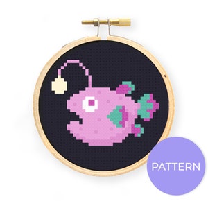Anglerfish Cross Stitch Pattern