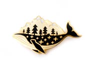 Gold Whale-derness Pin