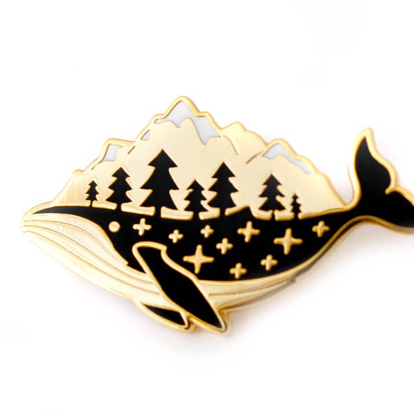 Gold Whale-derness Pin