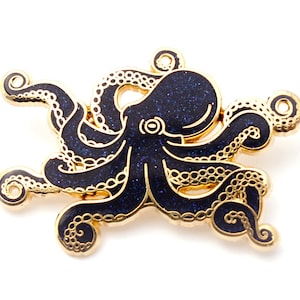 Octopus Pin - Midnight Glitter