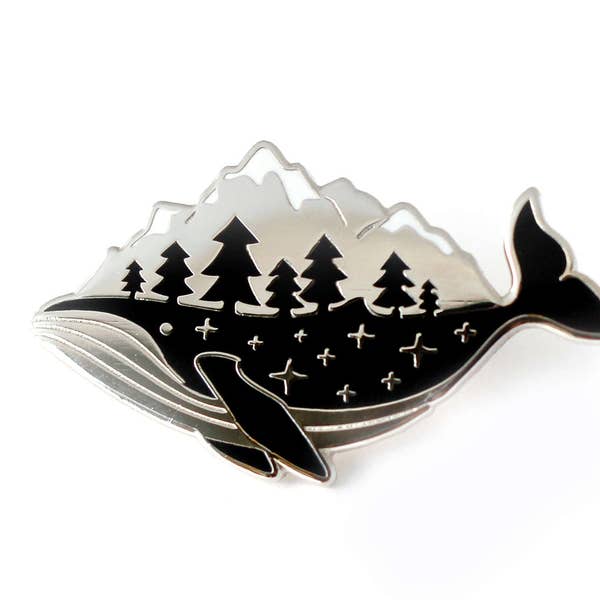 Silver Whale-derness Pin