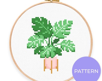 Monstera Cross Stitch Pattern