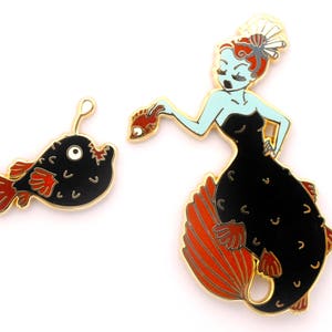 Anglerfish Mermaid Pin Set