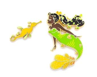 Sea Dragon Mermaid Pin Set