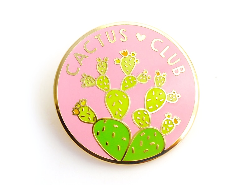 Cactus Club Pin cactus pin plant pin flair cute cactus backpack pin cacti plant gift garden plant enamel pin game flair game succulent pin image 1