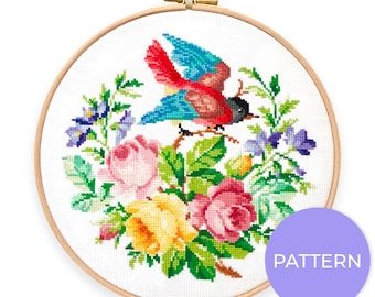 Vintage Bird Cross Stitch Pattern