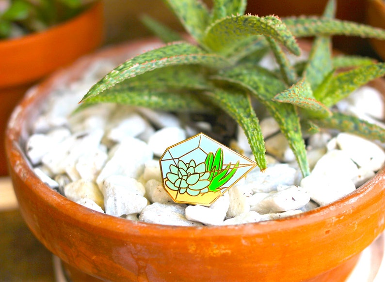 Succulent Terrarium Pin