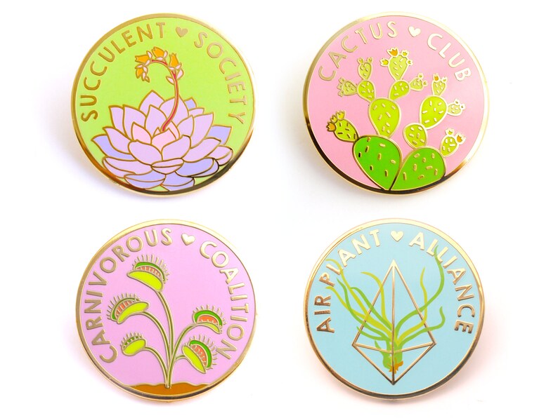 Cactus Club Pin cactus pin plant pin flair cute cactus backpack pin cacti plant gift garden plant enamel pin game flair game succulent pin image 3