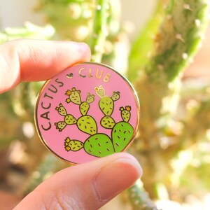 Cactus Club Pin cactus pin plant pin flair cute cactus backpack pin cacti plant gift garden plant enamel pin game flair game succulent pin image 2