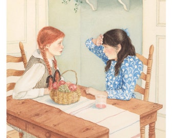 Anne of Green Gables, Anne and Diane, signed Archival Giclee Art Print