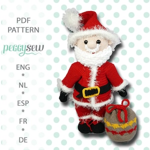 PDF pattern for crocheting your own Maxi Santa Claus - Dutch, German, English, Spanish, French - Amigurumi Crochet Pattern