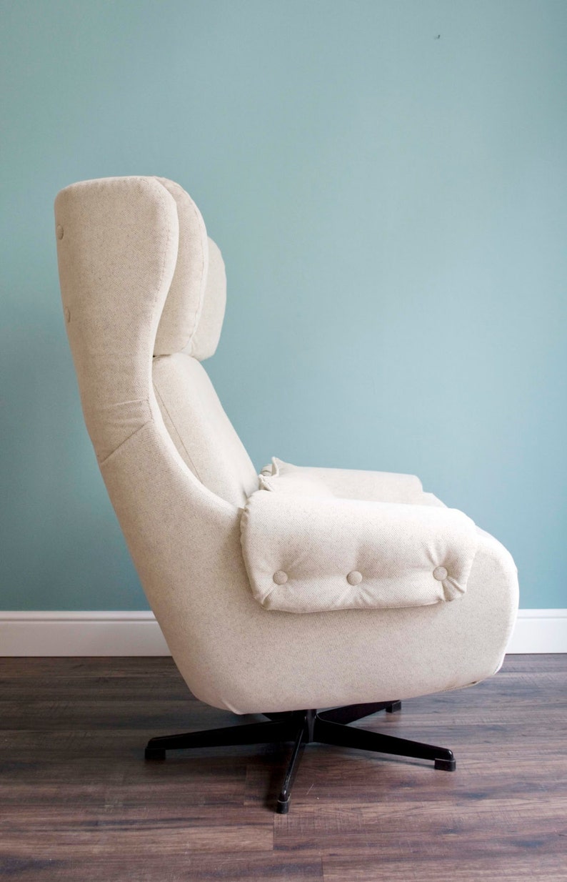 Natasha Upcycled Steelcase Swivel Wingback Armchair Etsy UK