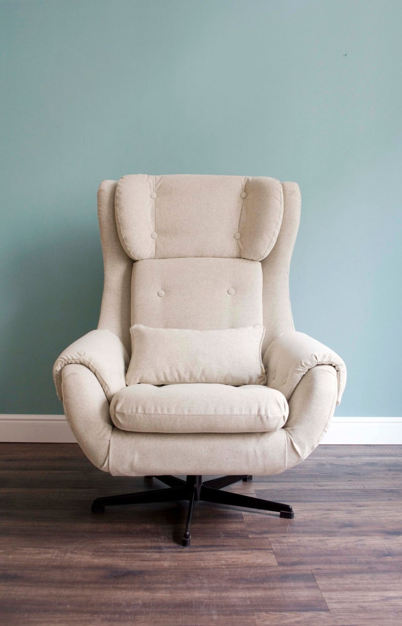 Natasha Upcycled Steelcase Swivel Wingback Armchair Etsy UK
