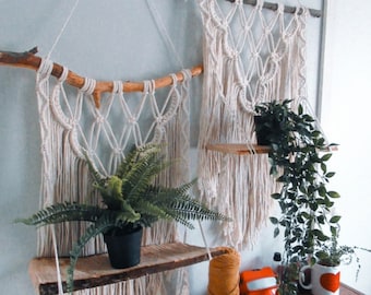 Ansuz Macrame Shelf Wallhanging - Makrame seinähylly - bohemian decor makramee work