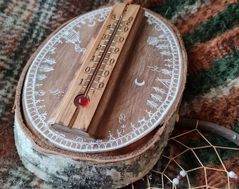 Brann Shamanic Thermometer - Wooden handmade decorative