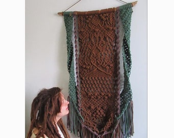 Iron Mountain very large macrame wallhanging