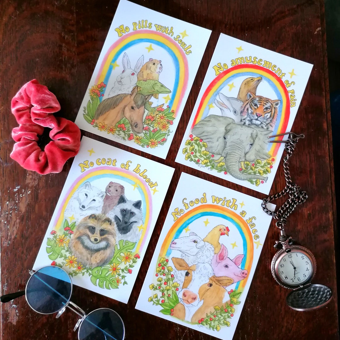 Eläinoikeus Postikortit - Animal Rights Postcards - Peta Vegan ACTIVIST ...