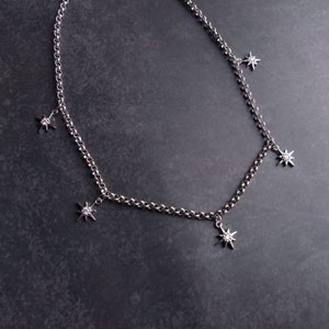 North Star necklace - Dainty star necklace - Star choker necklace - Crystal star necklace - Gift for sister - Gift for friend