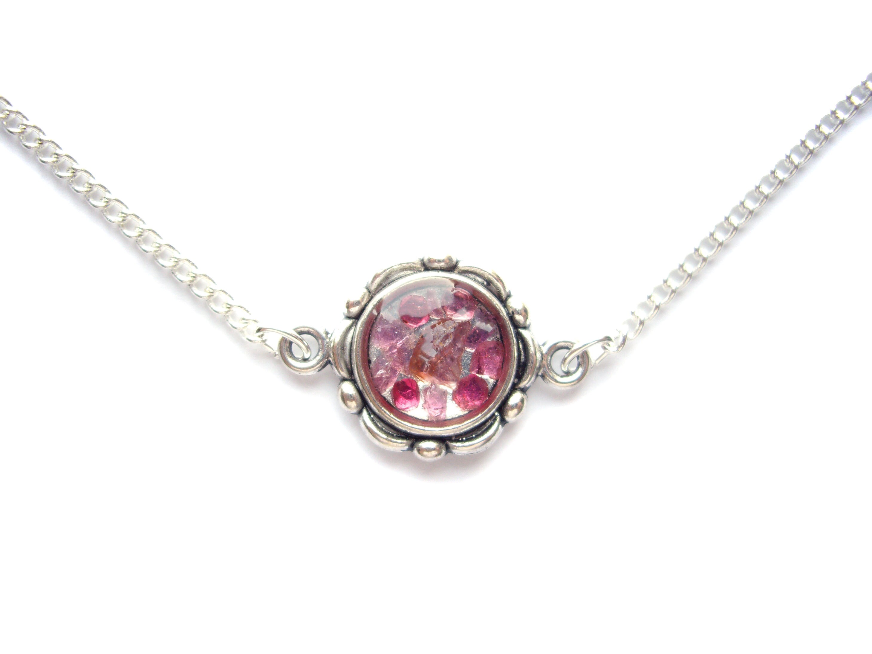 Pink Choker Choker Chain Tourmaline Necklace Layering Necklace Etsy