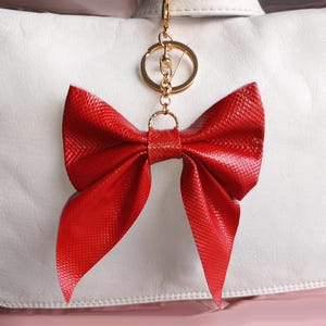 Rote Schlange Schlangen Leder Taschenanhänger: Kokett Handtasche Dekor