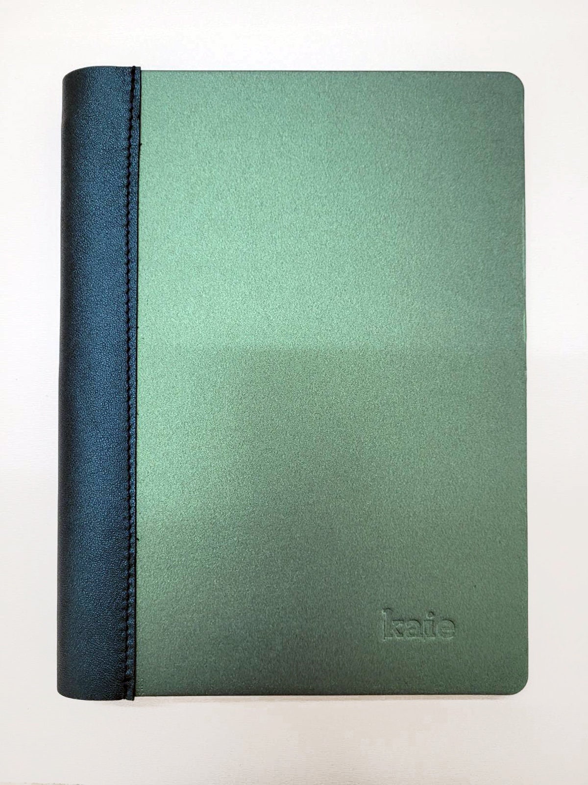 Notebook with Hidden Wire Binding Thick Pearl Papper and Beautiful genuine Leather detail Blue Palette