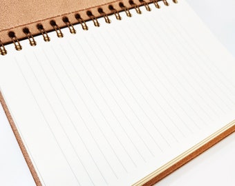 Handmade Leather Journal – Hidden Wire Binding – Genuine Cowhide Notebook – Gift for Writers, Travelers, Men & Women