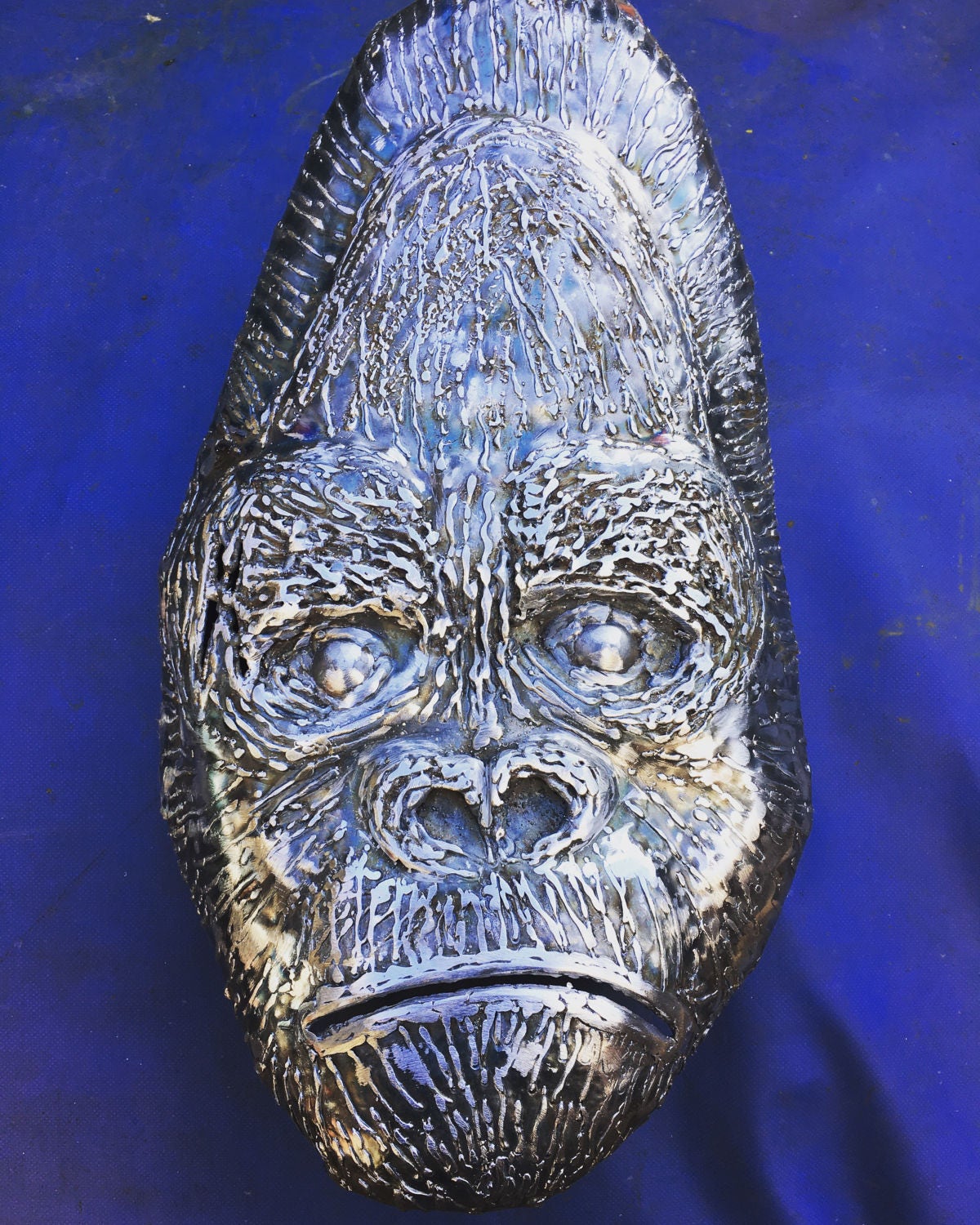 Handmade Steel Silverback Gorilla Mask Etsy UK
