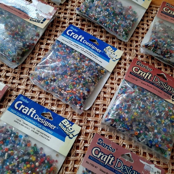 Glass Beads Assortment Mixed Colors and Sizes DARICE Craft Designer Sealed Packages Each Sold Separately