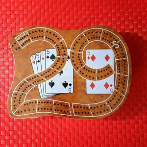 Vintage 29 Cribbage Board 2 Player, DRUEKE Authentic American Design, Colorful Folding Wooden Cribbage Board for 3 Players