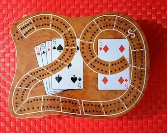 Vintage 29 Cribbage Board 2 Player, DRUEKE Authentic American Design, Colorful Folding Wooden Cribbage Board for 3 Players