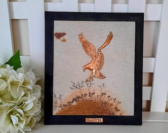 Eagle Copper Relief Art by E. Kohler on Stone