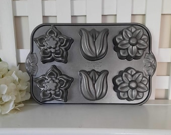 Wilton Dimensions Flower Basket Cupcake Pan Or Nordic Ware Floral Bouquet 6 Cupcake Pan Tulip and Flower Shaped 3-D Cakes