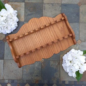 Vintage Wooden Souvenir Spoon Rack Holds 20 Spoons Mid Century Kitchen Décor