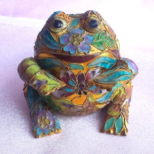 RARE Gold Cloisonné Frog Figurines with Ornate Raised Texture-Each Sold Separately