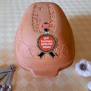 ROMERTOPF Clay Roaster W. Germany New Vintage with Tags Terracotta Lead Free Clay Baker 2 Piece Casserole Set